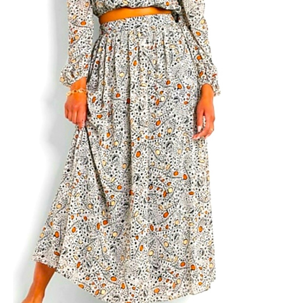 Rachel Zoe Multicolor Patterned Maxi Skirt